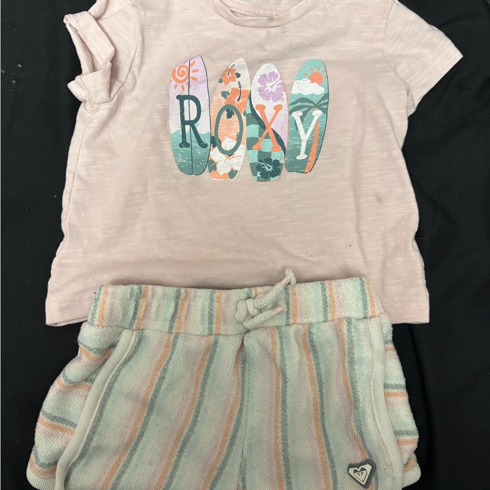Roxy Pink and Cream Pajama Set Matching Set